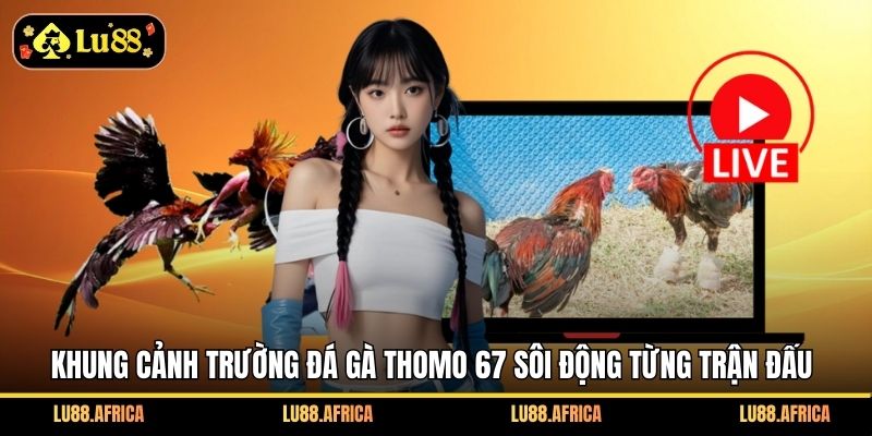 Khung cảnh trường đá gà Thomo 67 sôi động từng trận đấu